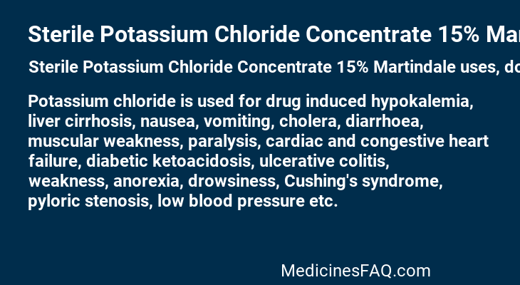 Sterile Potassium Chloride Concentrate 15% Martindale
