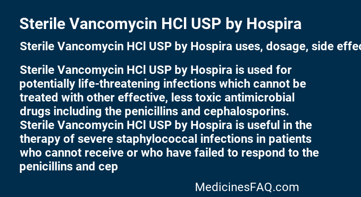 Sterile Vancomycin HCl USP by Hospira