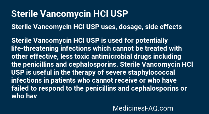 Sterile Vancomycin HCl USP