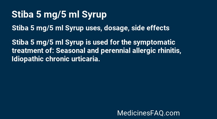 Stiba 5 mg/5 ml Syrup