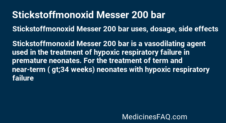 Stickstoffmonoxid Messer 200 bar