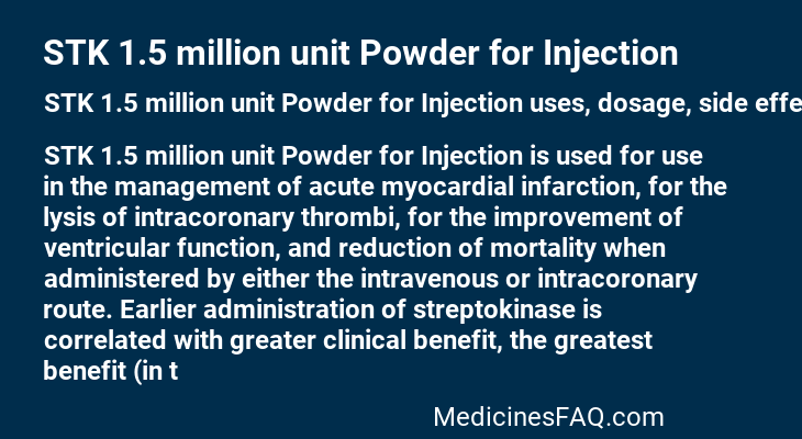 STK 1.5 million unit Powder for Injection