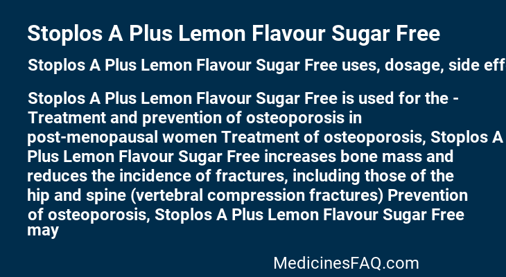 Stoplos A Plus Lemon Flavour Sugar Free