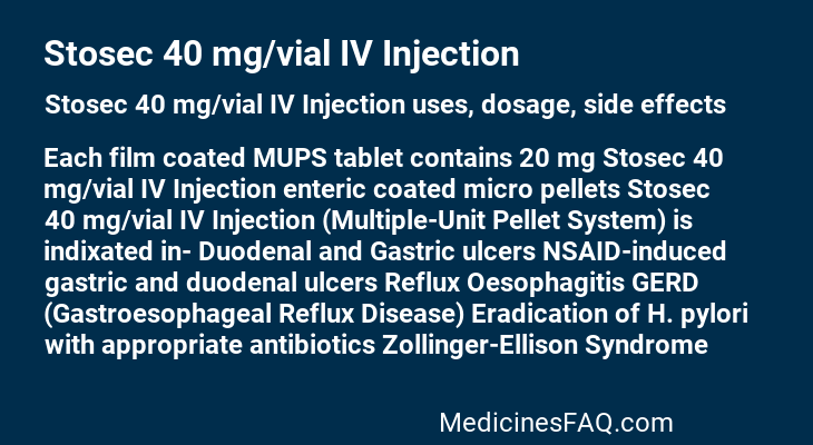 Stosec 40 mg/vial IV Injection