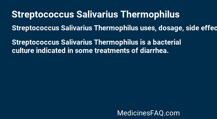 Streptococcus Salivarius Thermophilus