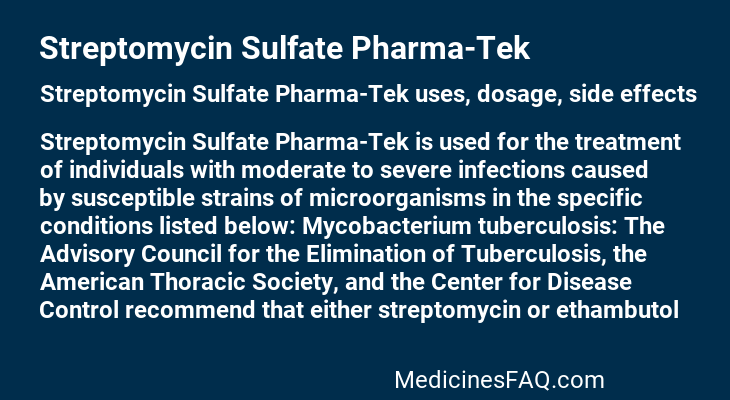 Streptomycin Sulfate Pharma-Tek