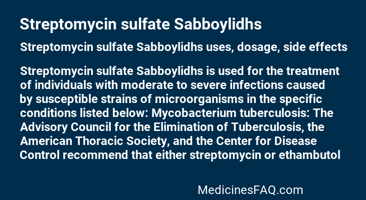 Streptomycin sulfate Sabboylidhs