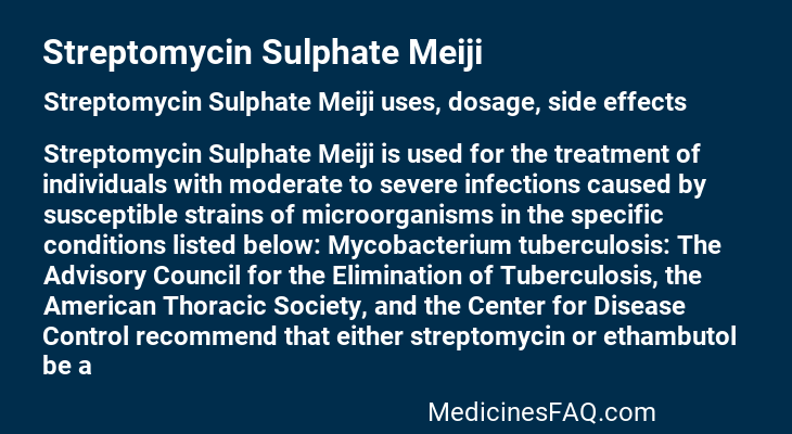 Streptomycin Sulphate Meiji