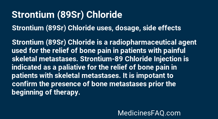 Strontium (89Sr) Chloride
