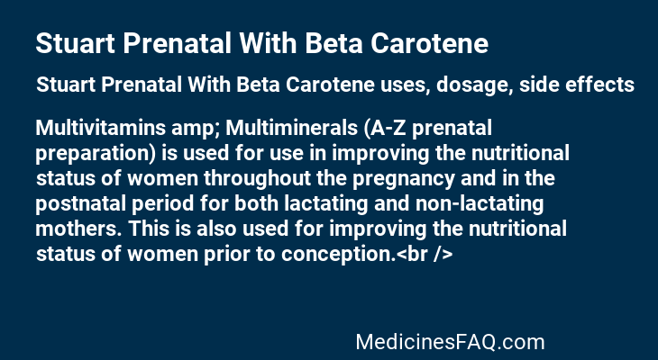 Stuart Prenatal With Beta Carotene