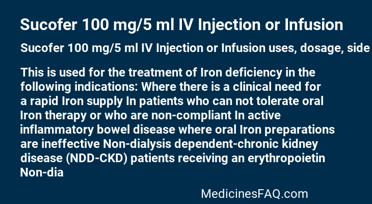 Sucofer 100 mg/5 ml IV Injection or Infusion