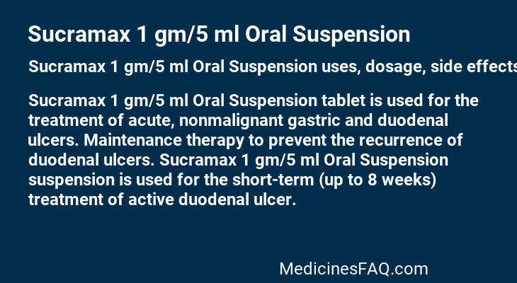 Sucramax 1 gm/5 ml Oral Suspension