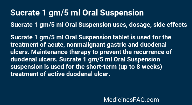 Sucrate 1 gm/5 ml Oral Suspension