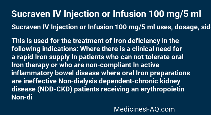 Sucraven IV Injection or Infusion 100 mg/5 ml