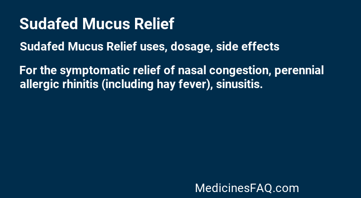 Sudafed Mucus Relief