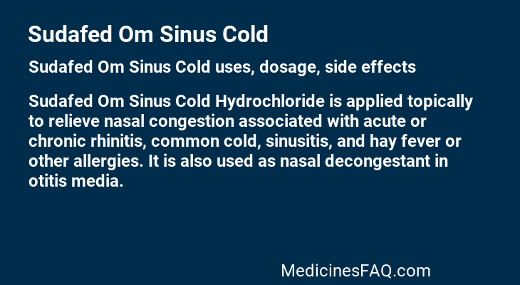 Sudafed Om Sinus Cold