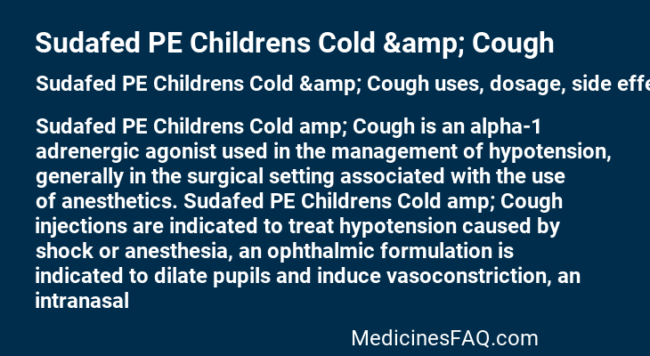 Sudafed PE Childrens Cold &amp; Cough