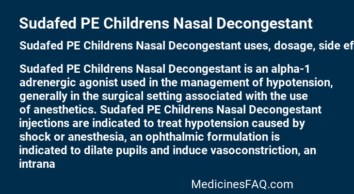 Sudafed PE Childrens Nasal Decongestant