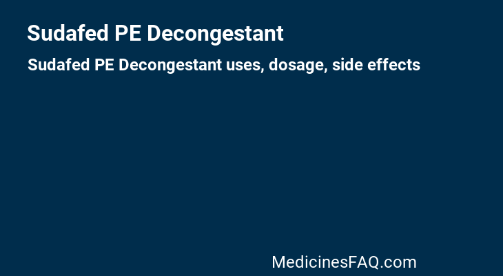 Sudafed PE Decongestant