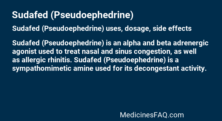 Sudafed (Pseudoephedrine)