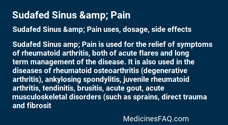Sudafed Sinus &amp; Pain