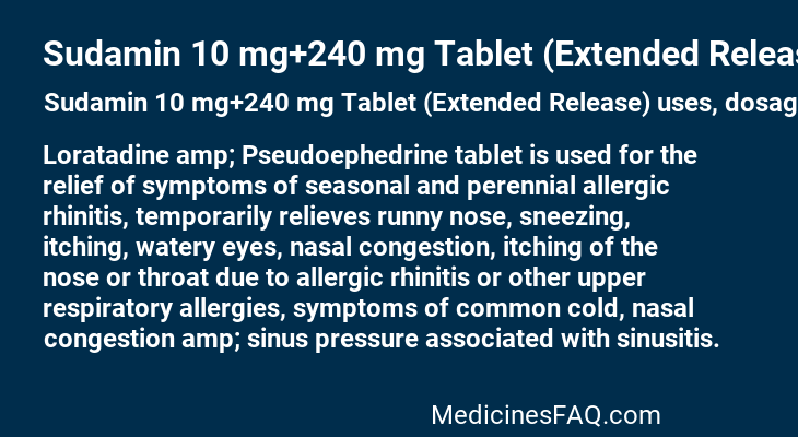 Sudamin 10 mg+240 mg Tablet (Extended Release)