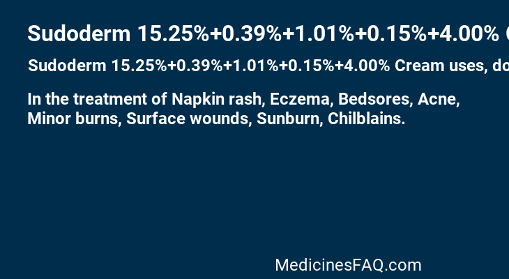 Sudoderm 15.25%+0.39%+1.01%+0.15%+4.00% Cream