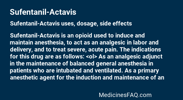 Sufentanil-Actavis