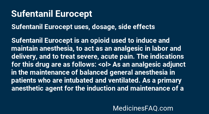 Sufentanil Eurocept