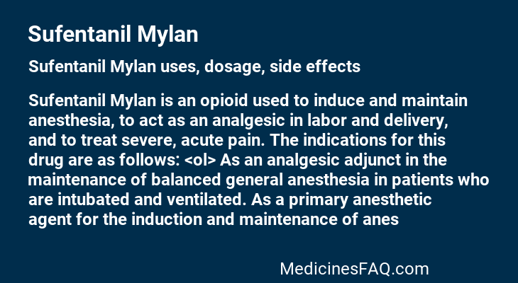 Sufentanil Mylan