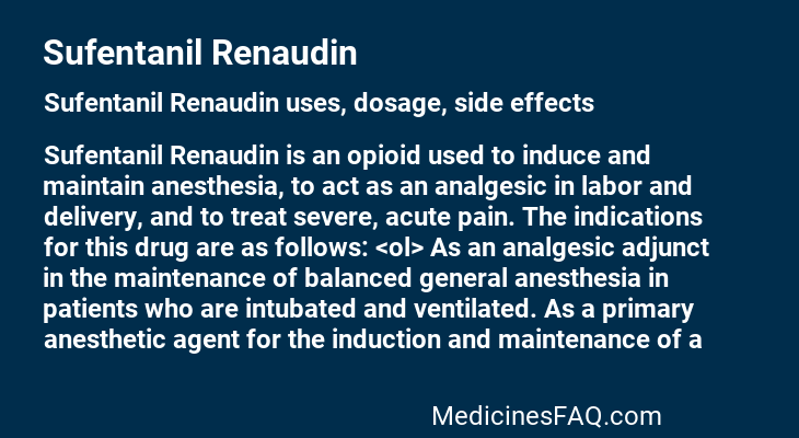 Sufentanil Renaudin