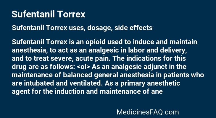 Sufentanil Torrex