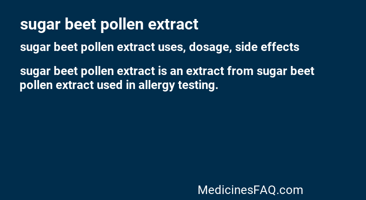 sugar beet pollen extract