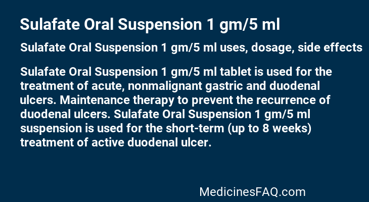 Sulafate Oral Suspension 1 gm/5 ml