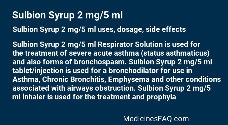 Sulbion Syrup 2 mg/5 ml