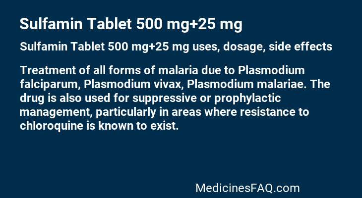 Sulfamin Tablet 500 mg+25 mg