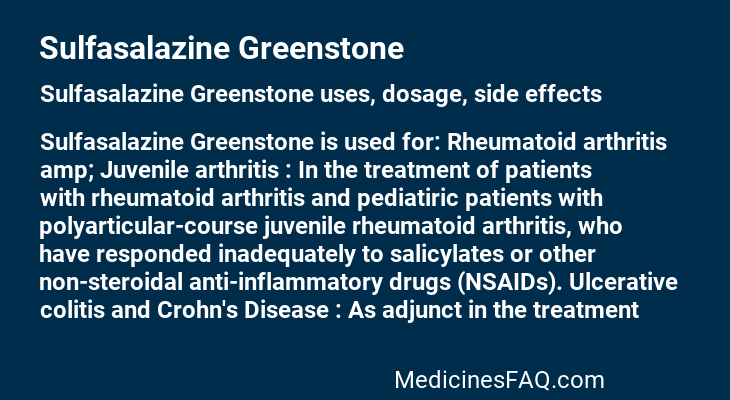 Sulfasalazine Greenstone