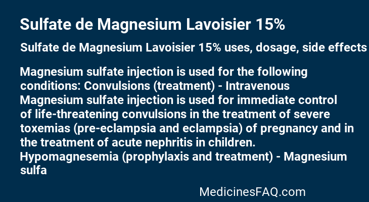 Sulfate de Magnesium Lavoisier 15%
