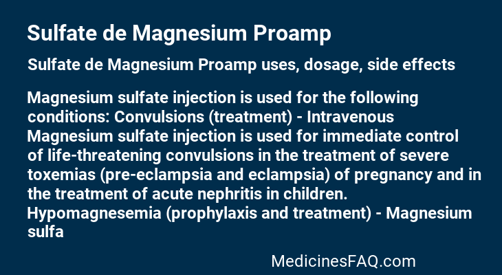 Sulfate de Magnesium Proamp