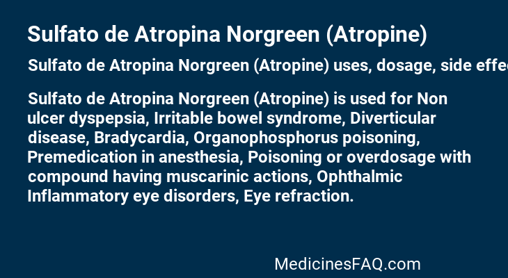Sulfato de Atropina Norgreen (Atropine)