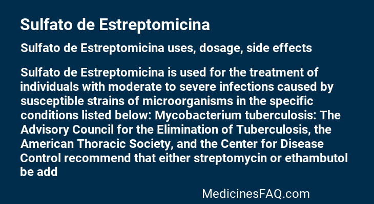 Sulfato de Estreptomicina