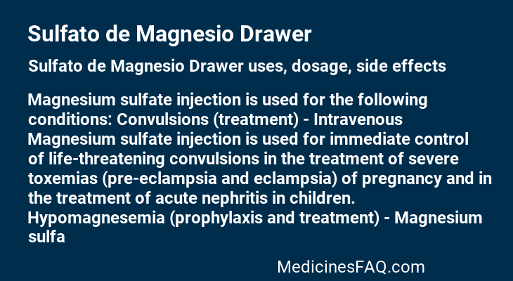 Sulfato de Magnesio Drawer