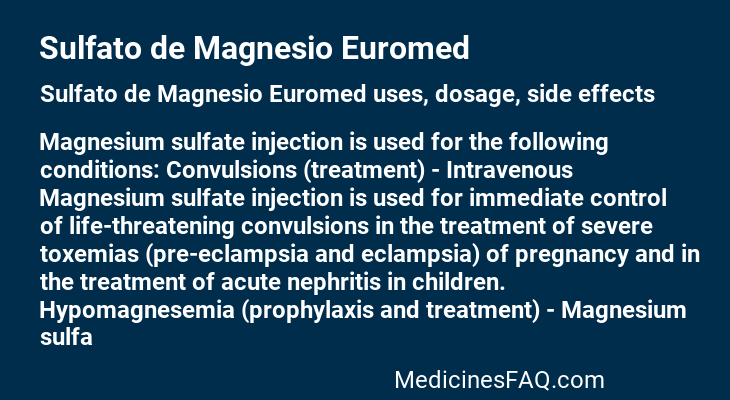 Sulfato de Magnesio Euromed