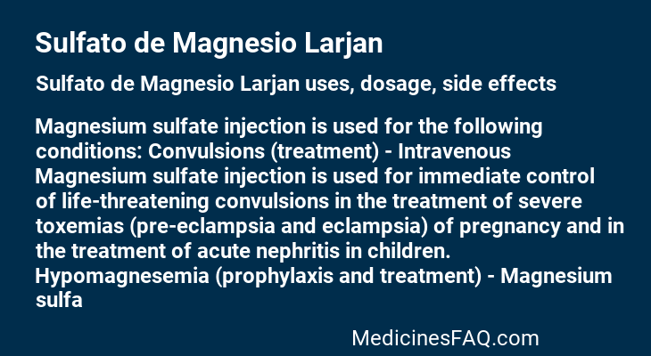 Sulfato de Magnesio Larjan