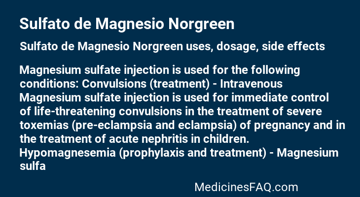Sulfato de Magnesio Norgreen