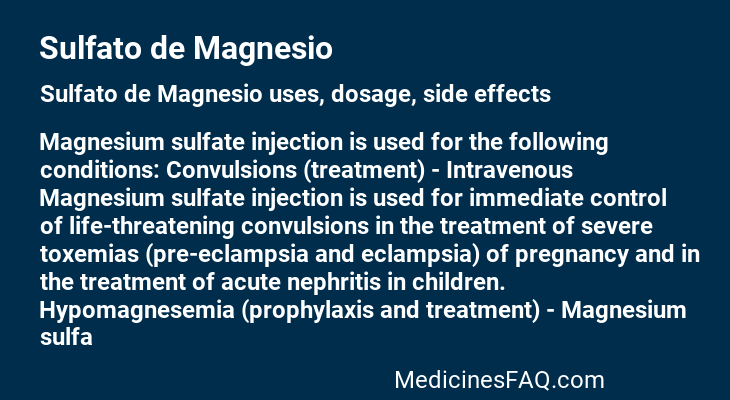 Sulfato de Magnesio