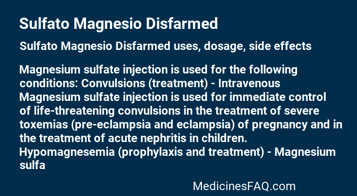 Sulfato Magnesio Disfarmed