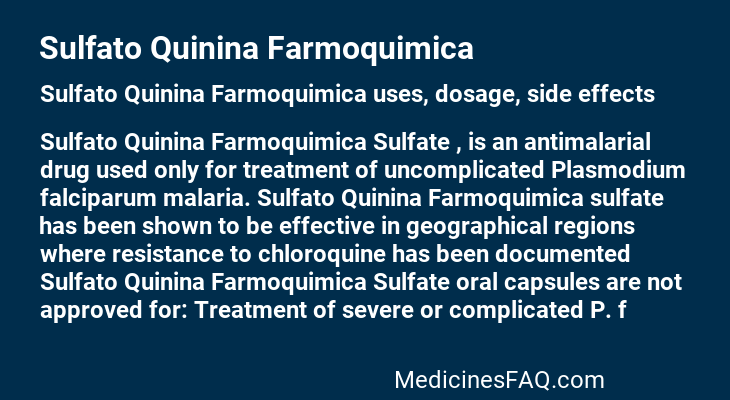 Sulfato Quinina Farmoquimica