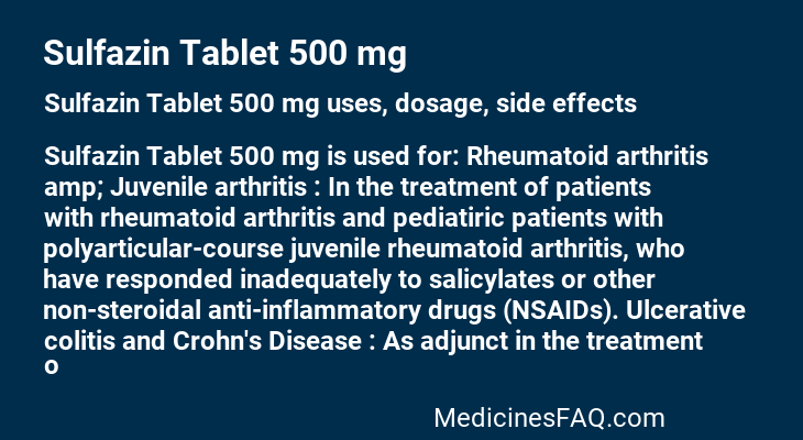 Sulfazin Tablet 500 mg