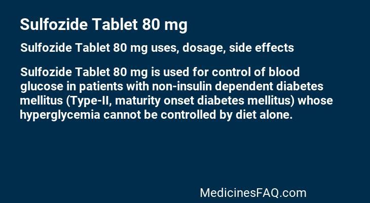 Sulfozide Tablet 80 mg